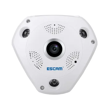 ESCAM QP180 Fish Eye IP camera HD 960P VR WIFI Camera 1.3MP H.264 Motion Detection CCTV IP Cam IR Cut Night Vison Support VR BOX