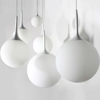 Dia 15-35cm Aegean Sea Simple LED Pendant Lamps Suitable For Restaurant Aisle Lights Balcony glass ball Pendant lights Fixtures
