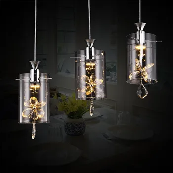 Nordic Light Modern Minimalist Art Dining Room LED Pendant Lamp Fashion Crystal Glass Pendant lights Bar Room Aisle Hanging Lamp