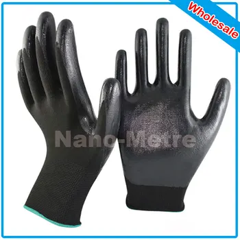 NMSafety 120pcs Nitrile Nylon Working Gloves,Nitrile Labor Protection Oil-resistant Safety Nitrile Gloves