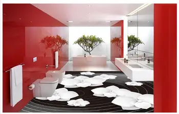 3d floor painting Custom Photo self-adhesive 3D floor Black and white artistic pattern Home Decoration