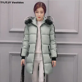 Camper women winter coat 2017 Korean version of the long winter women fashion imitation imitation feathers thickening miegofce