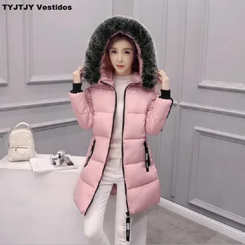 Camper women winter coat 2017 Korean version of the long winter women fashion imitation imitation feathers thickening miegofce