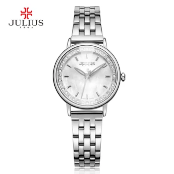 Julius Brand 2017 New Spring Quartz Watch Women Fashion Casual Clock Shell Dial Whatch Waterproof 30M Steel Montre Femme JA-959