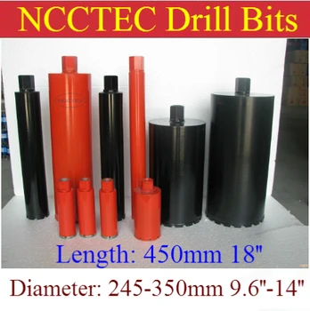 245-350mm * 450mm crown diamond drilling bits | 9.6''- 14'' * 18'' concrete wall wet core bits | Professional engineering drill