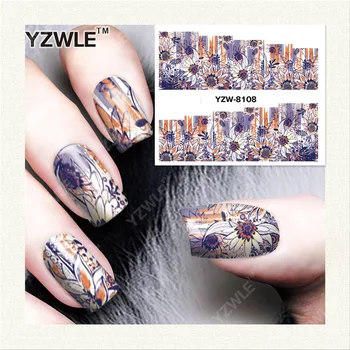 YZWLE 1 Sheet DIY Designer Water Transfer Nails Art Sticker / Nail Water Decals / Nail Stickers Accessories (YZW-8108)