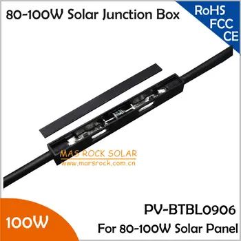 IP65 Waterproof Solar Panel Junction Box 80-100W, 5pcs/Lot Wholesale 100W Solar Module Terminal Box with 1 Diode, MC4 Connector