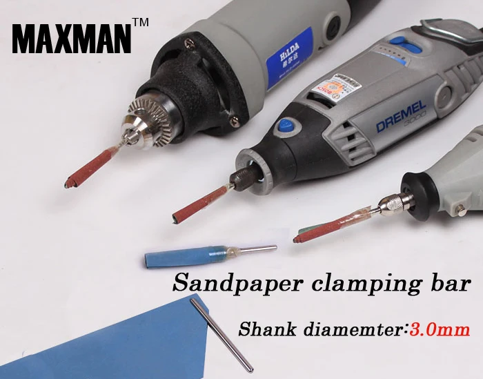 10pcs/set 3mm Shank Sandpaper Clamping Bar of Polishing Electric Mini Grinding Accessories