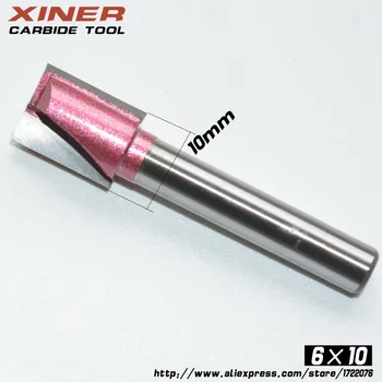 6mm*10mm,ping,CNC Solid Carbide Milling Cutter,Cleaning Bottom bit,woodworking machine cutter,MDF,PVC,acrylic,wood tool