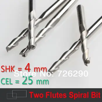 5pcs Shank 6mm x25mm Two Flutes End Mill Cutters Spiral Router Bits Solid Carbide End Mill Wood Tool Bits From Factory