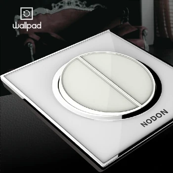 China Manufacturer Wallpad Push Button Luxury Arylic Mirror Panel Wall Light Switch 2 Gang 2 Way Switch