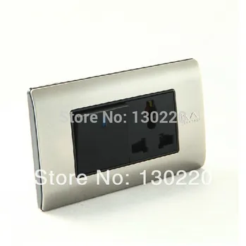 Wallpad Luxury Wall Switch Panel, 1 Gang 3 Pin Multifunction Socket, C5-Series, 118*72mm, 10A, 110~250V