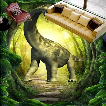 Flooring sticker photo Dream 3D dinosaur waterproof wear nursery bedroom floor wallpaper mural