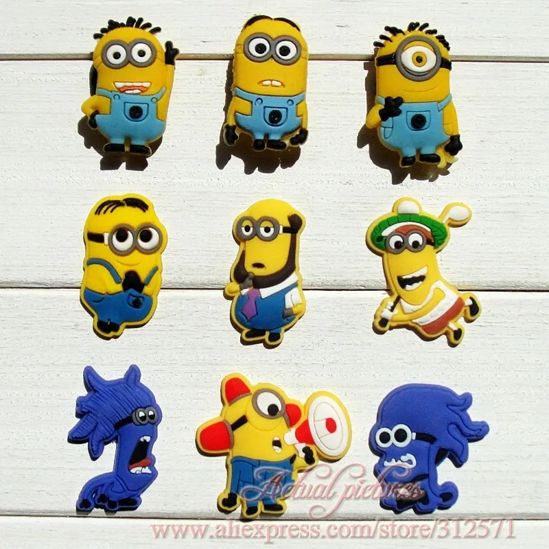 Hot cartoon, 54pcs Deapicable me 2 PVC shoe charms/shoes accessories, gift for kids,Party gifts,So cute!