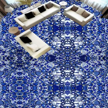 Porcelain 3D floor waterproof high-quality self-adhesive stereo studio hotel bedroom wallpaper mural